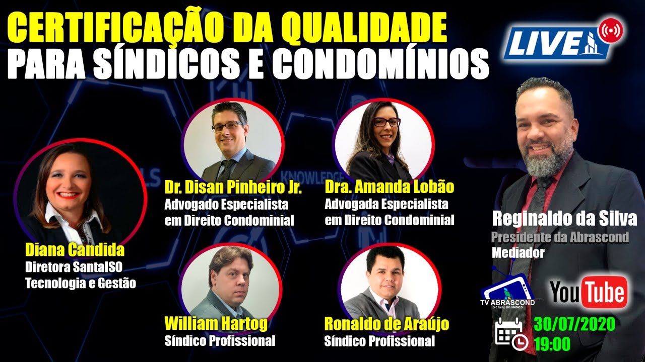 TV ABRASCOND LIVE – Certificação da Qualidade para Síndicos e Condomínios