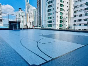 Prédio onde Neymar tem apartamento